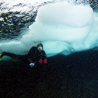 ice at swiss lake in June