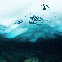 ice at swiss lake in June